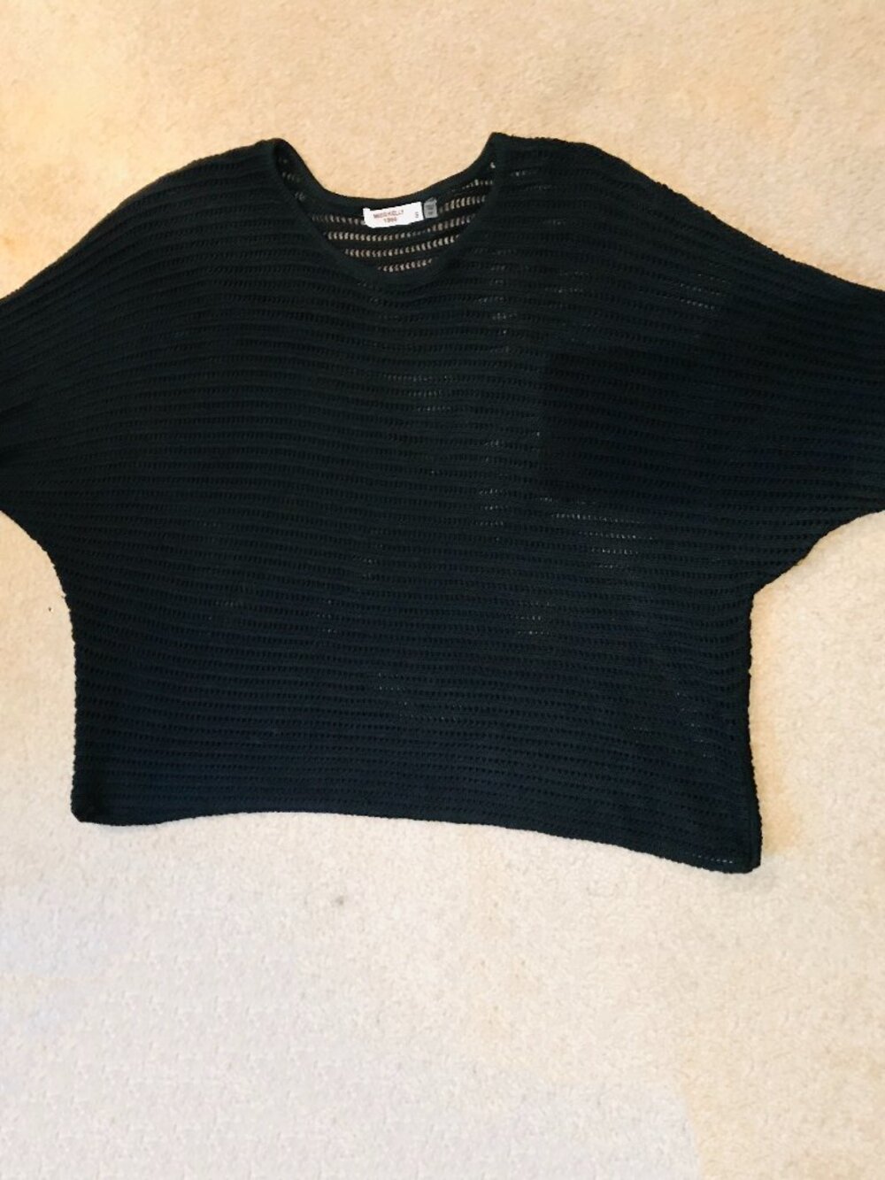 Miss Kelly 1999 Sweater Black Open Knit Size Small